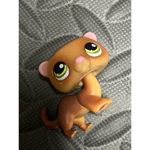 Littlest Pet Shop 209 Brown Tan Ferret LPS Toy‎ Figure Hasbro Cake Topper #209 - Picture 1 of 6